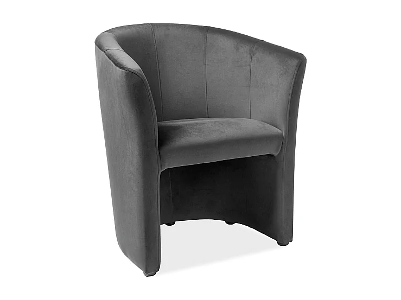 Fauteuil cabriolet confort velours gris foncé Tisso