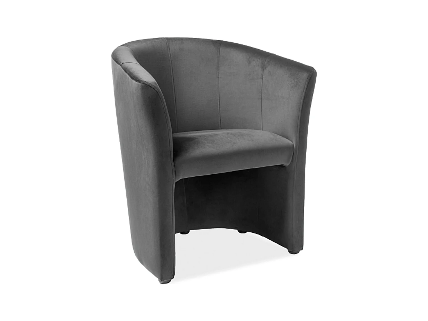 Fauteuil cabriolet confort velours gris foncé Tisso