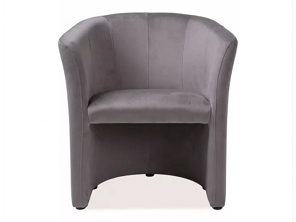 Fauteuil cabriolet confort velours gris foncé Tisso