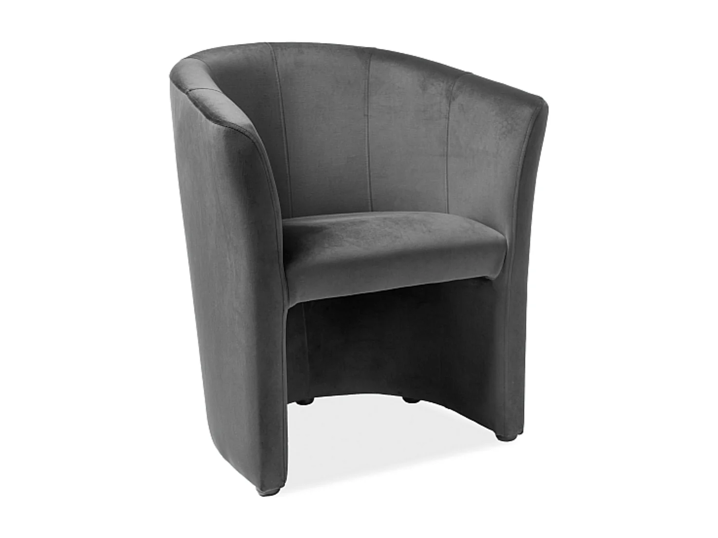 Fauteuil cabriolet confort velours gris foncé Tisso