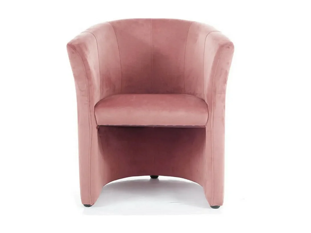 Fauteuil cabriolet confort velours rose Tisso
