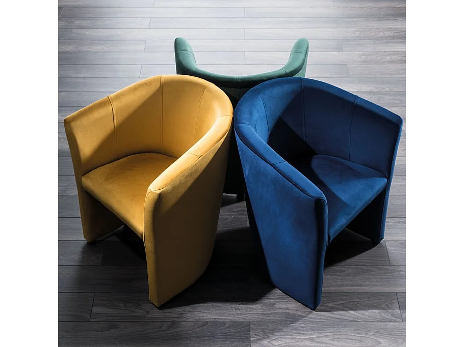 Poltrona cabriolet comfort in velluto blu Tisso