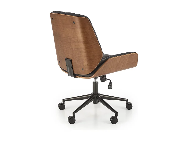 Silla de oficina Martel de diseño negro y madera
