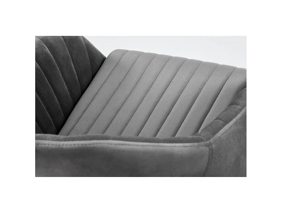 Silla de oficina infantil EZRA con reposabrazos de terciopelo gris y base negra con ruedas