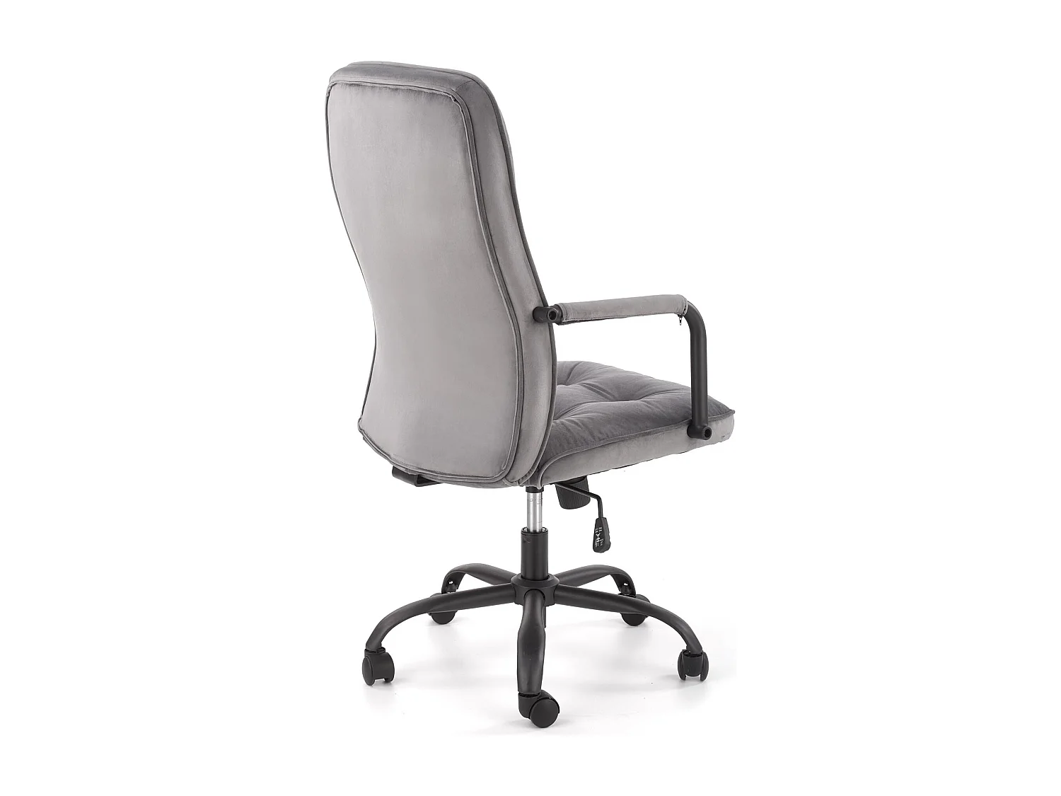 Fauteuil de bureau en tissu gris avec accoudoirs et piètement en métal BRIDGET
