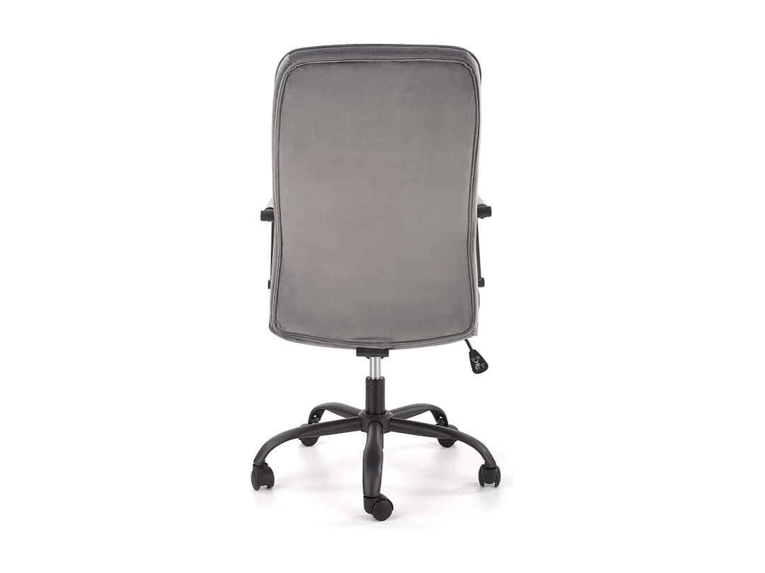 Fauteuil de bureau en tissu gris avec accoudoirs et piètement en métal BRIDGET