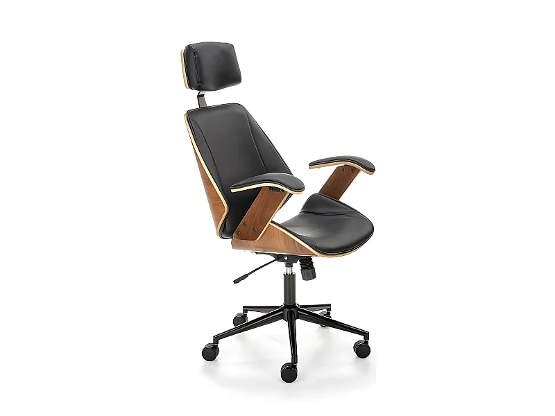 Silla de oficina ergonómica Fromi en nogal y negro