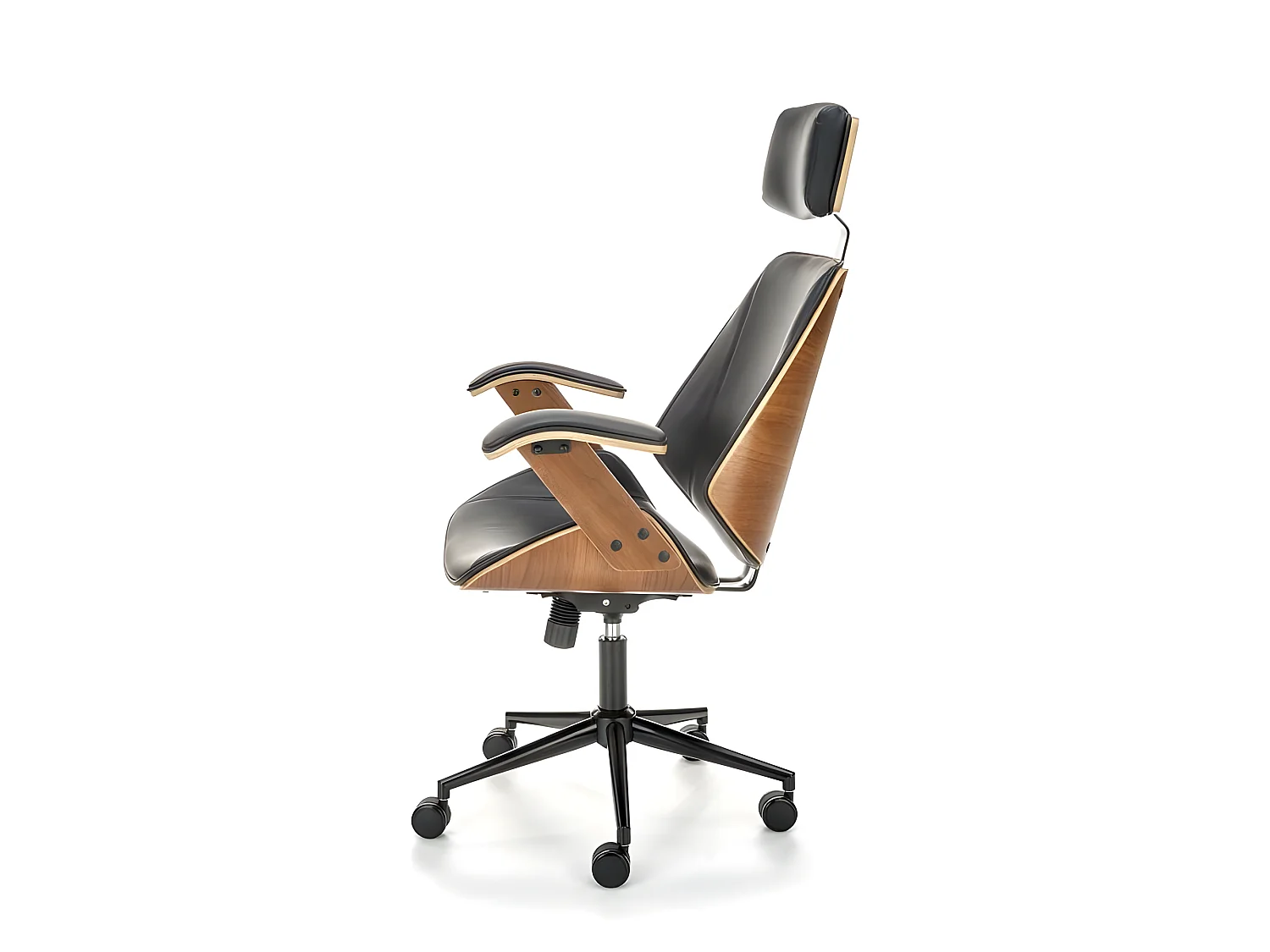 Silla de oficina ergonómica Fromi en nogal y negro