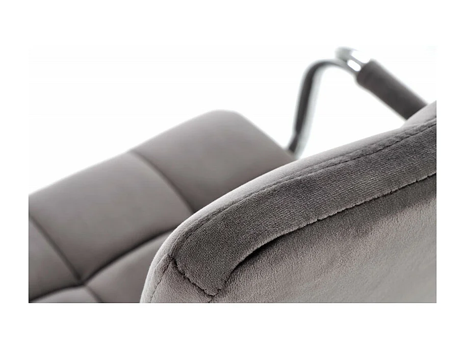 Sedia da ufficio per bambini MAC in velluto grigio con struttura in metallo cromato