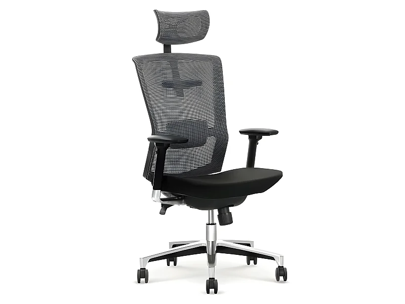 Sedia da ufficio Armel in rete nera e grigia