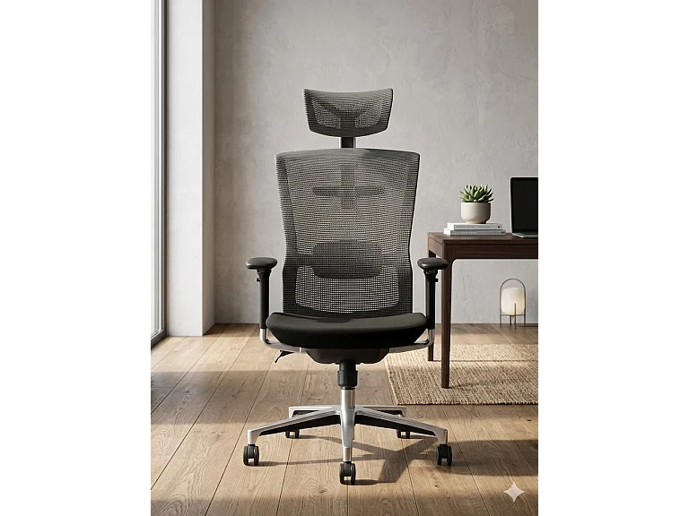 Armel silla de oficina de malla negra y gris