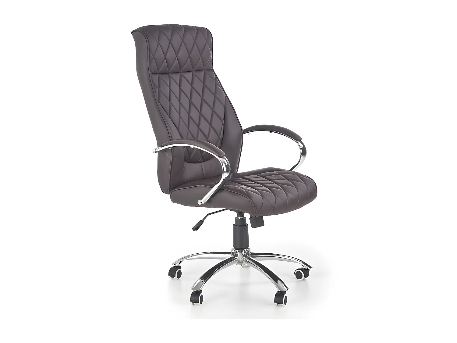 Fauteuil de bureau éco-cuir capitonné marron Marvin