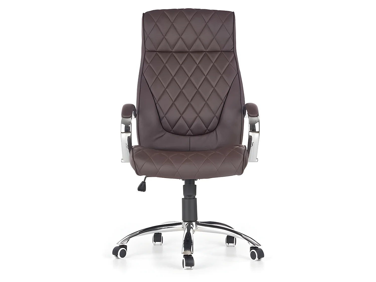 Fauteuil de bureau éco-cuir capitonné marron Marvin