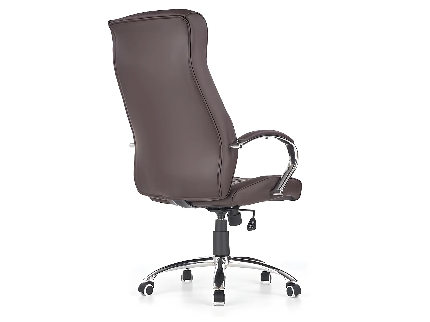 Fauteuil de bureau éco-cuir capitonné marron Marvin
