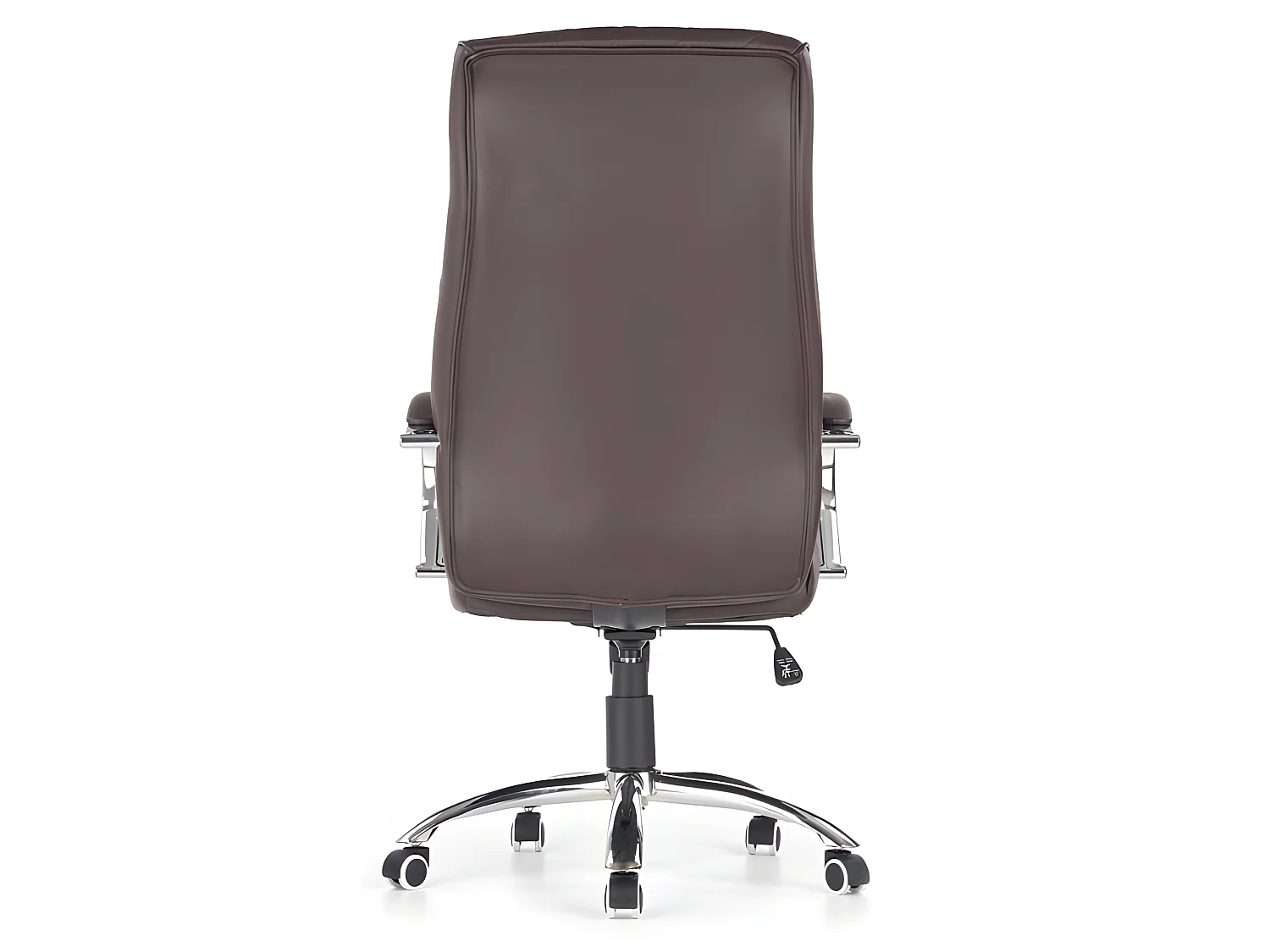 Fauteuil de bureau éco-cuir capitonné marron Marvin