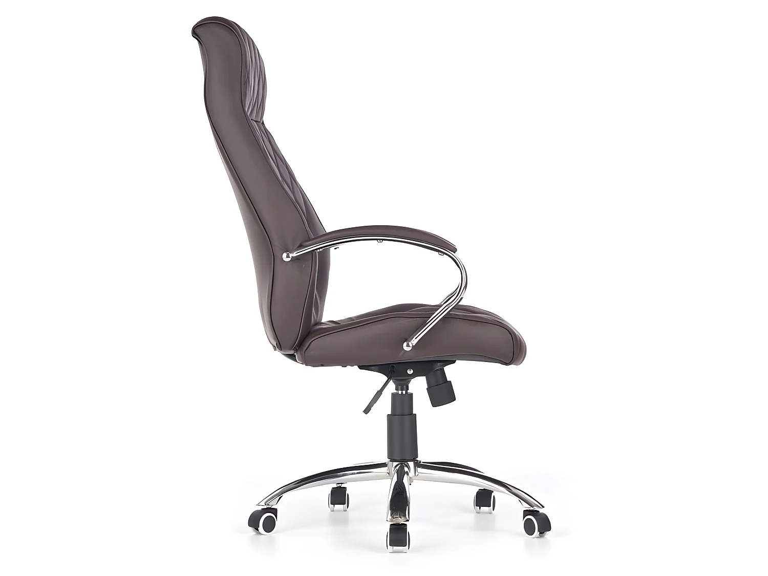 Fauteuil de bureau éco-cuir capitonné marron Marvin
