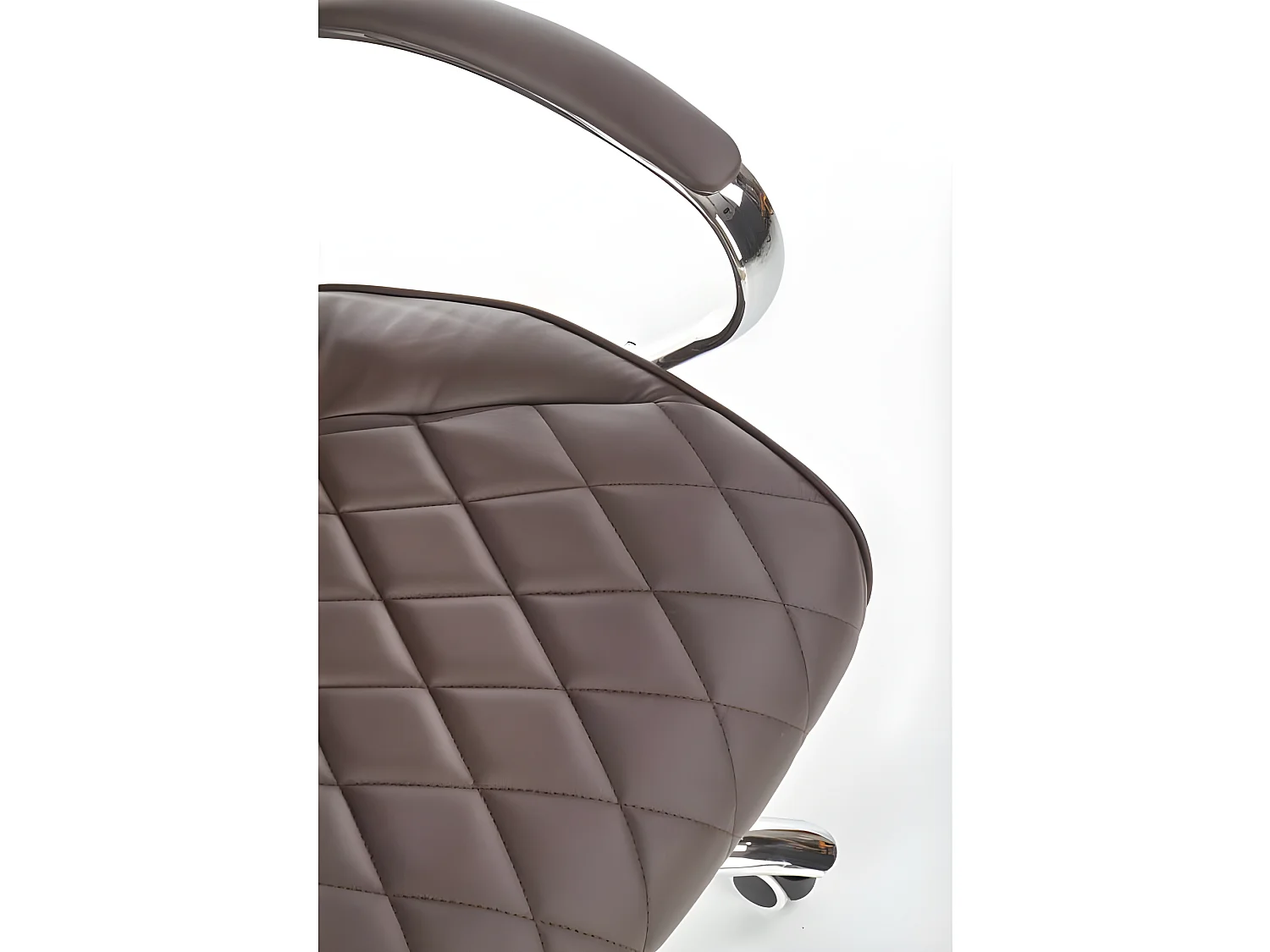 Fauteuil de bureau éco-cuir capitonné marron Marvin