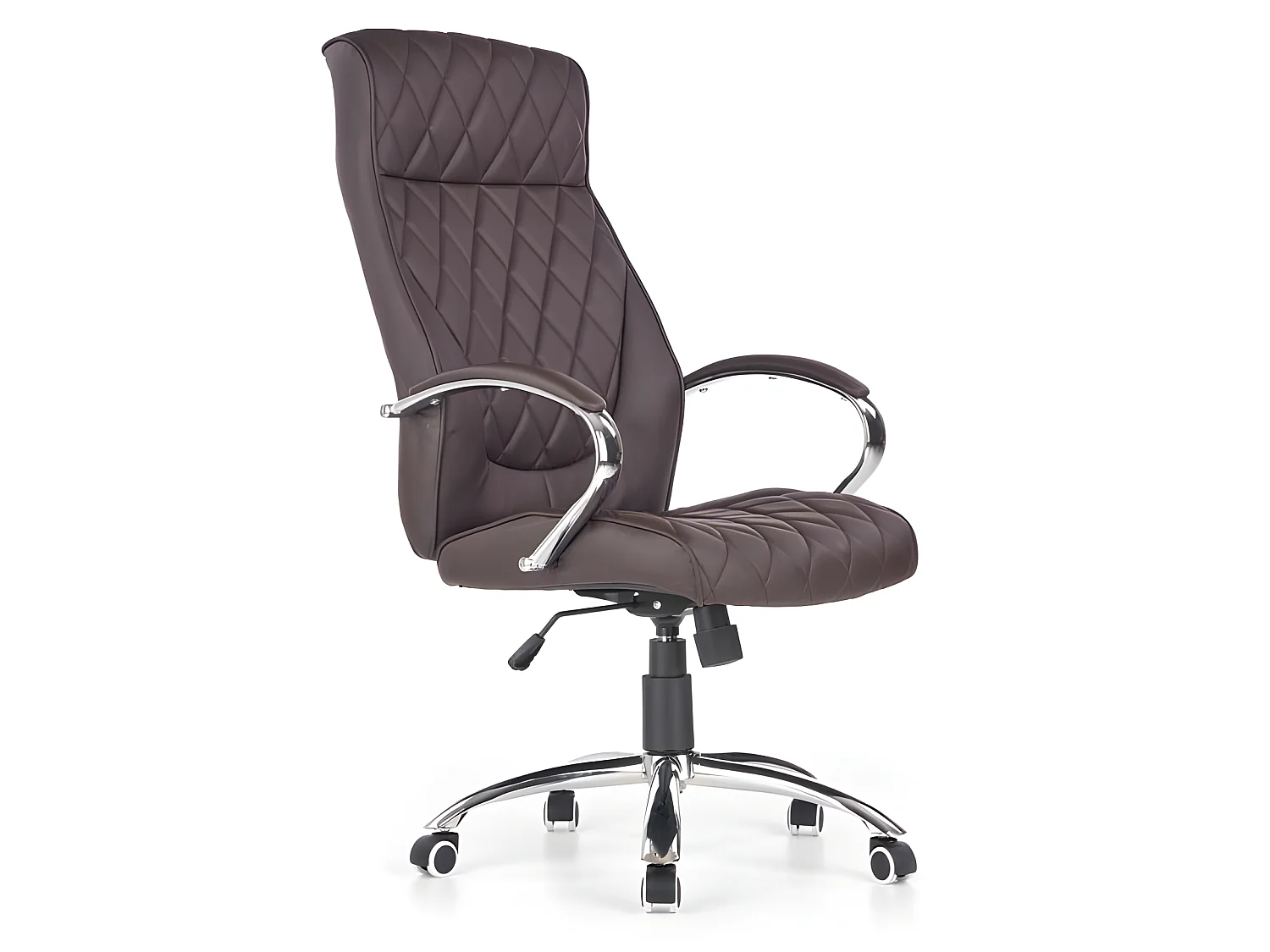 Fauteuil de bureau éco-cuir capitonné marron Marvin