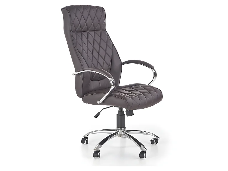 Fauteuil de bureau éco-cuir capitonné marron Marvin