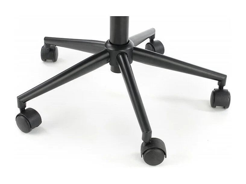 Fauteuil de bureau enfant avec accoudoirs en velours rose avec piètement noir à roulettes EZRA