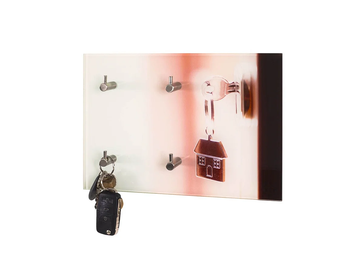 Porte-Clés Mural en Verre "Home" 30cm Multicolore
