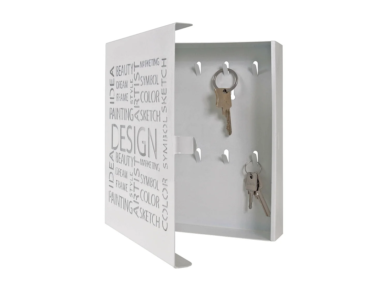 Boîte à clés métal blanc "design" Tilly