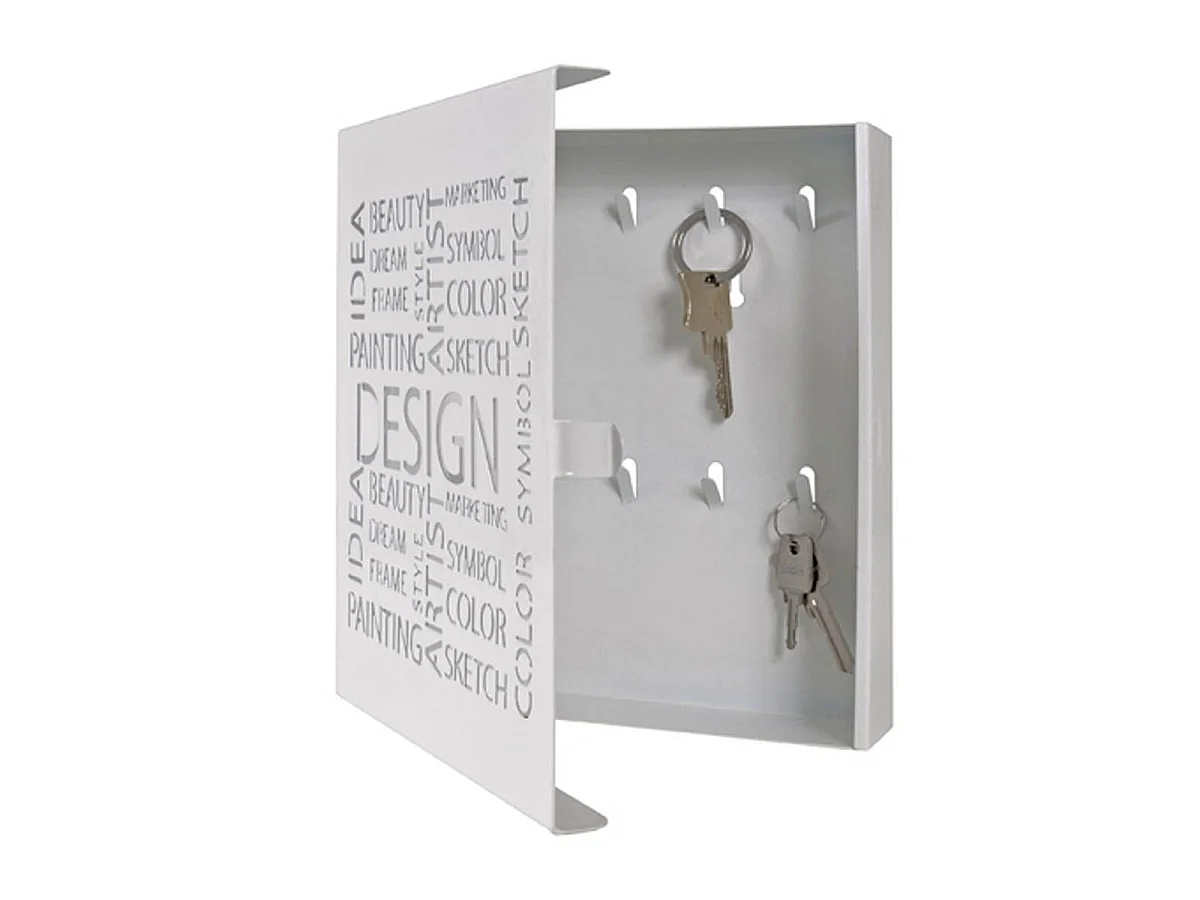 Boîte à Clés Métal "Design" 24cm Blanc