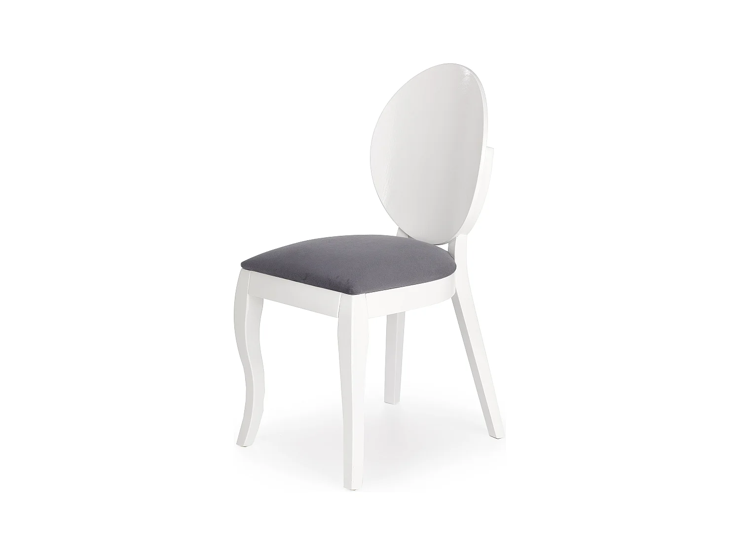 Silla moderna Vilta medallón blanco y gris