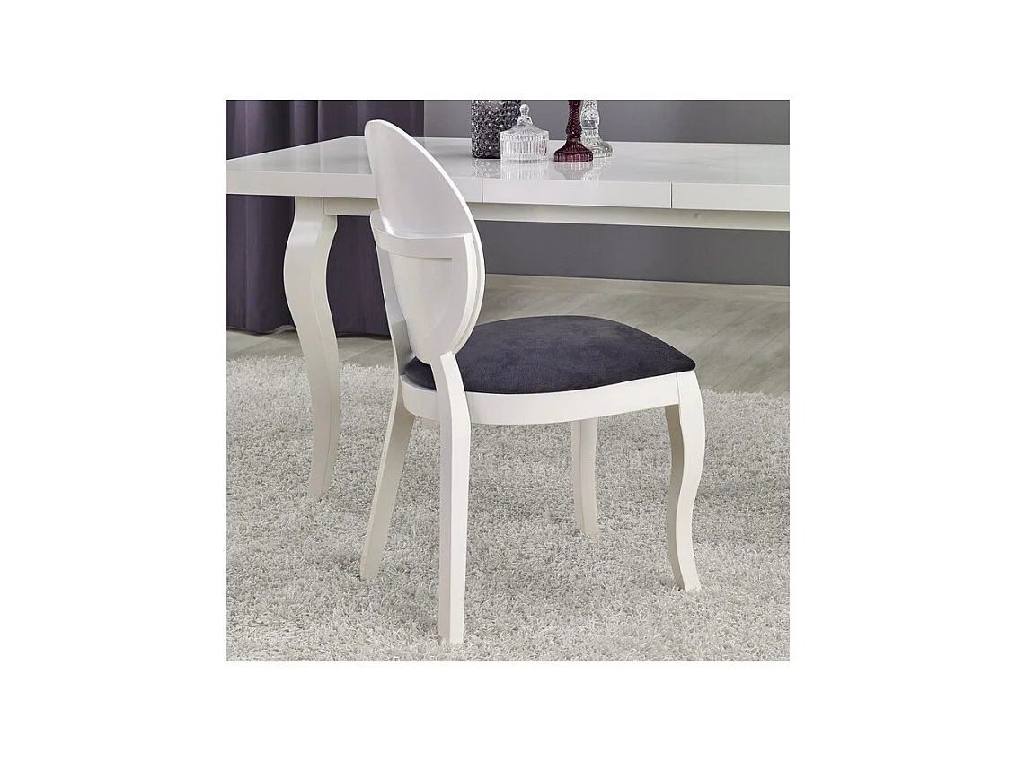 Silla moderna Vilta medallón blanco y gris