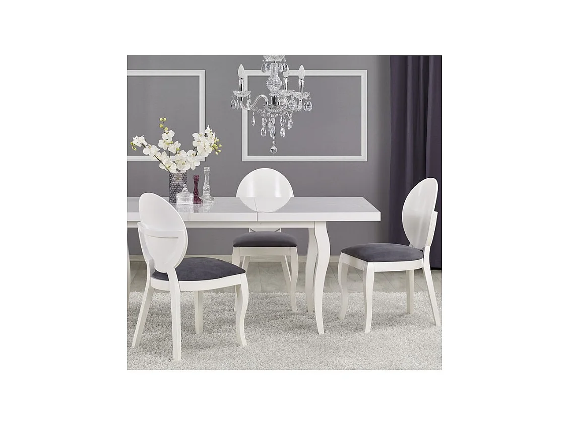 Silla moderna Vilta medallón blanco y gris