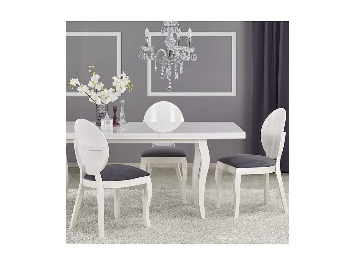 Sedia moderna Vilta a medaglione bianco e grigio