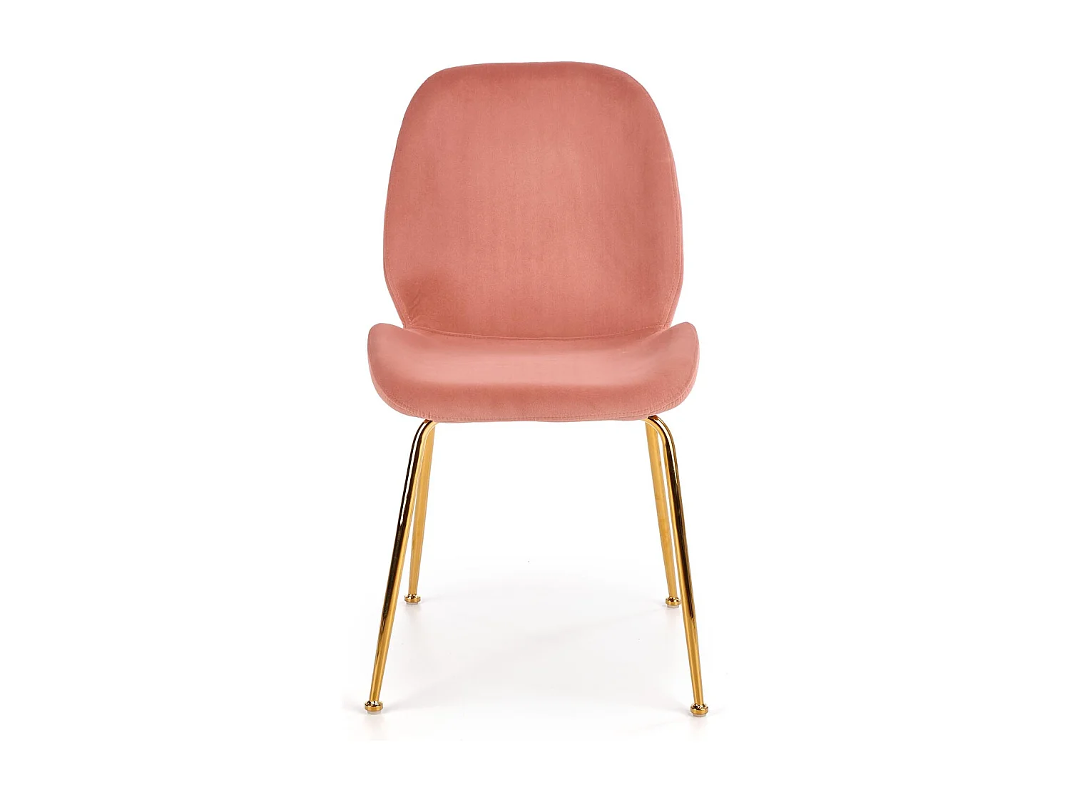 Silla de comedor rosa con estructura de acero dorado Around