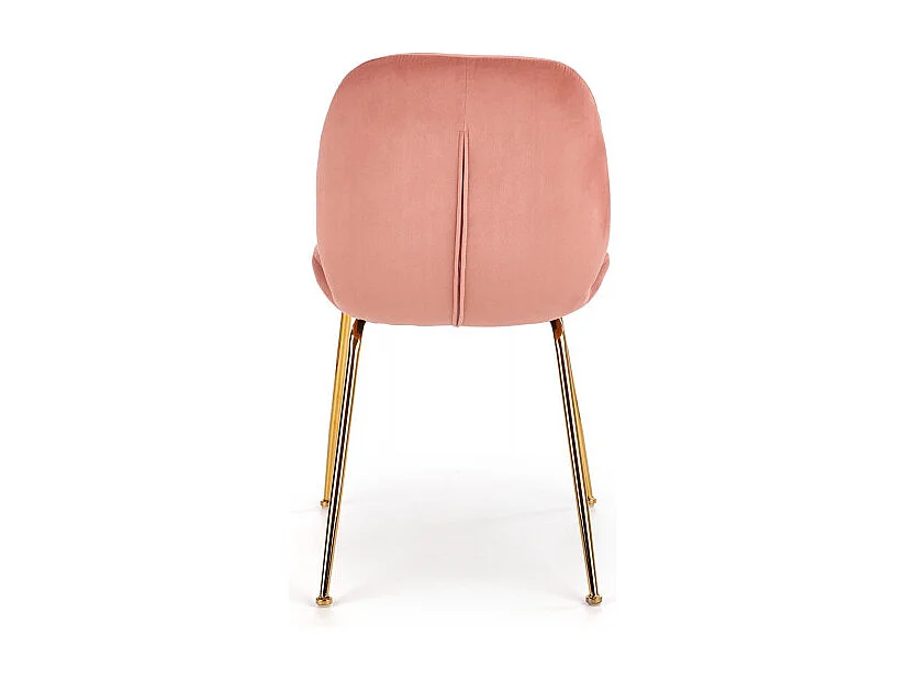 Silla de comedor rosa con estructura de acero dorado Around
