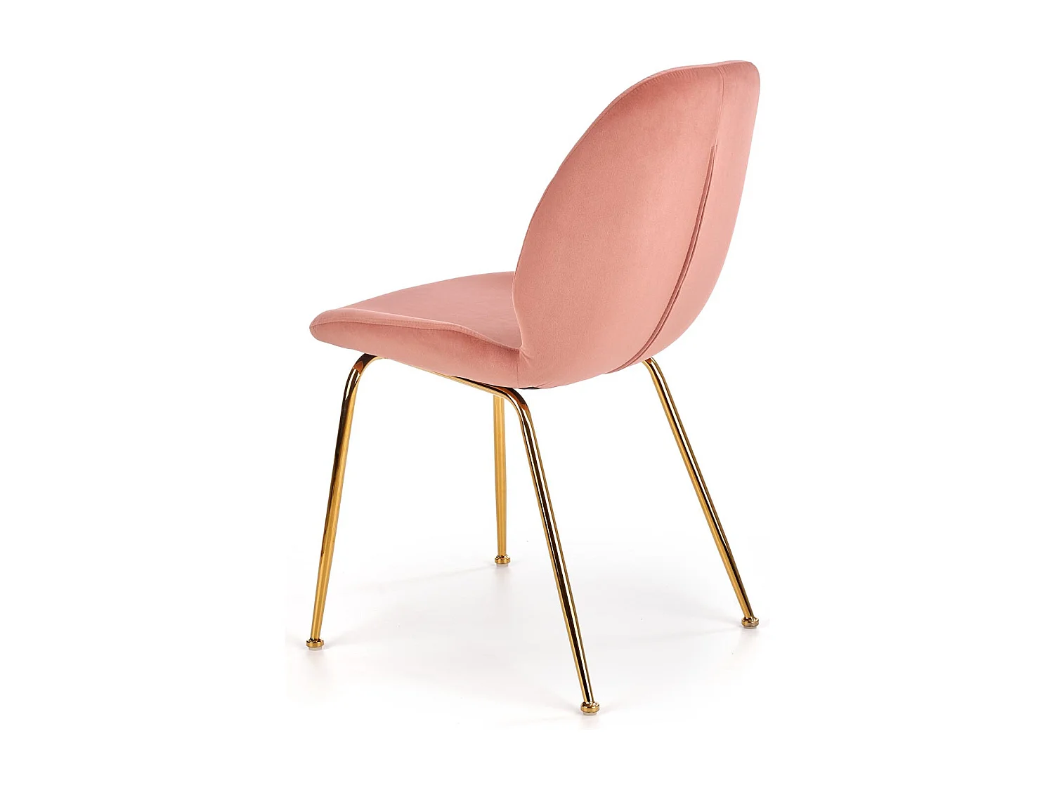 Chaise de salle à manger rose avec structure en acier doré Around