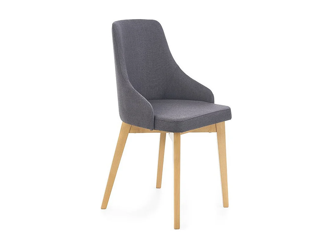 Sedia di design scandinavo in legno vaniglia e grigio
