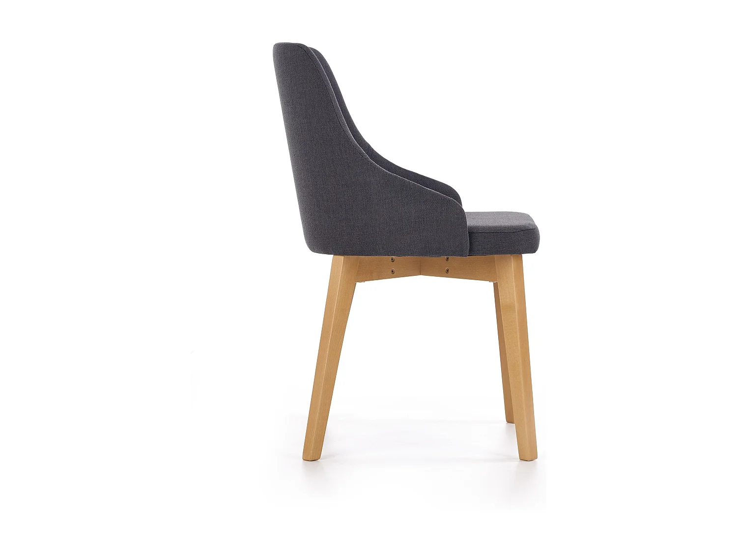 Sedia di design scandinavo in legno vaniglia e grigio