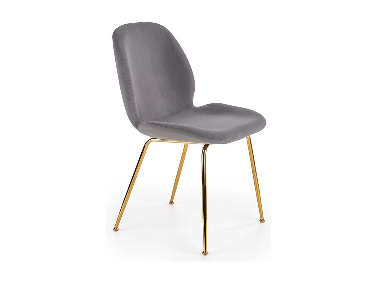 Chaise de salle à manger grise avec pieds en métal doré Around