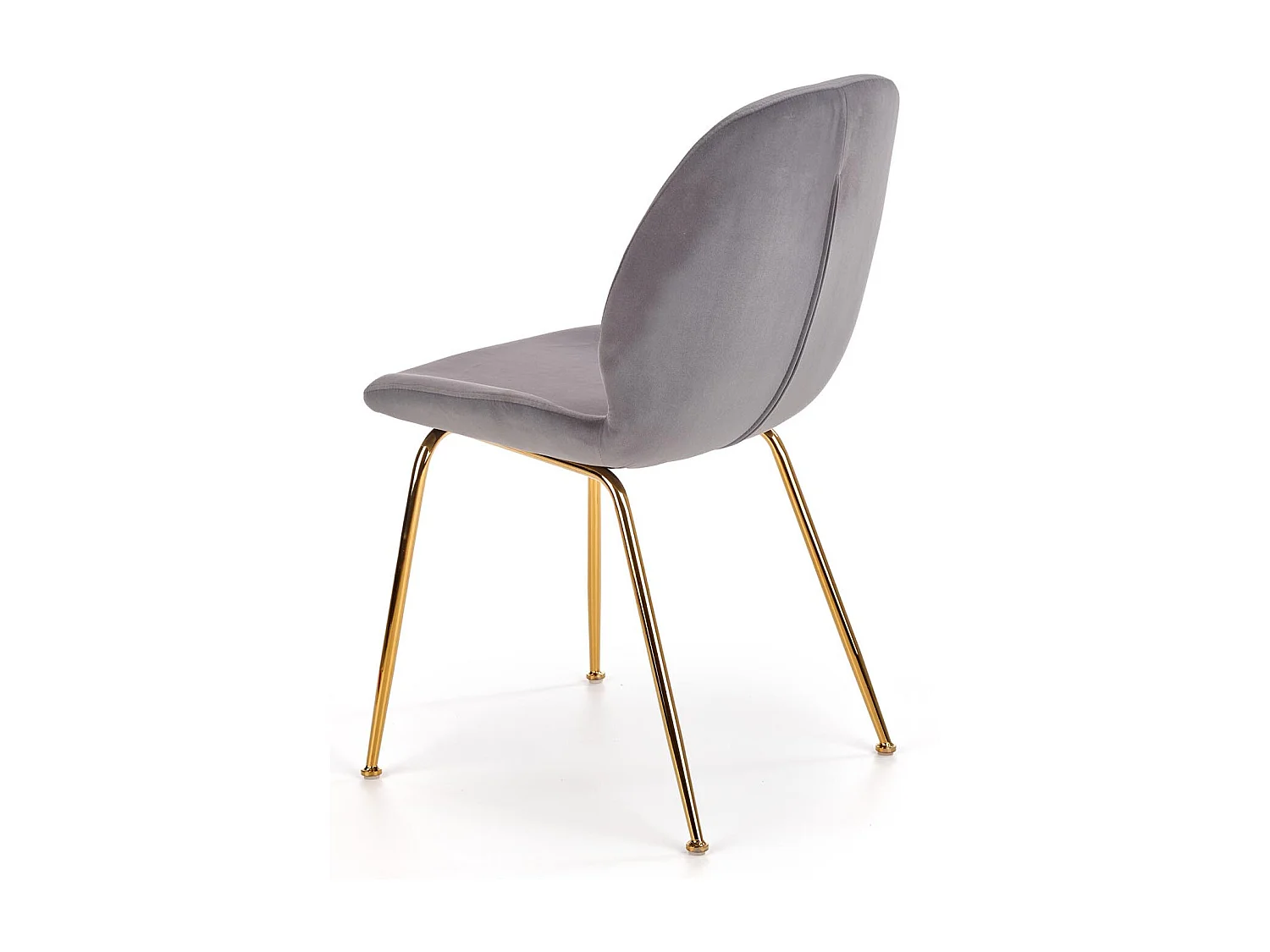 Chaise de salle à manger grise avec pieds en métal doré Around