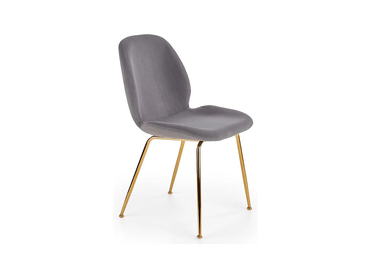 Silla de comedor gris con patas Around doradas