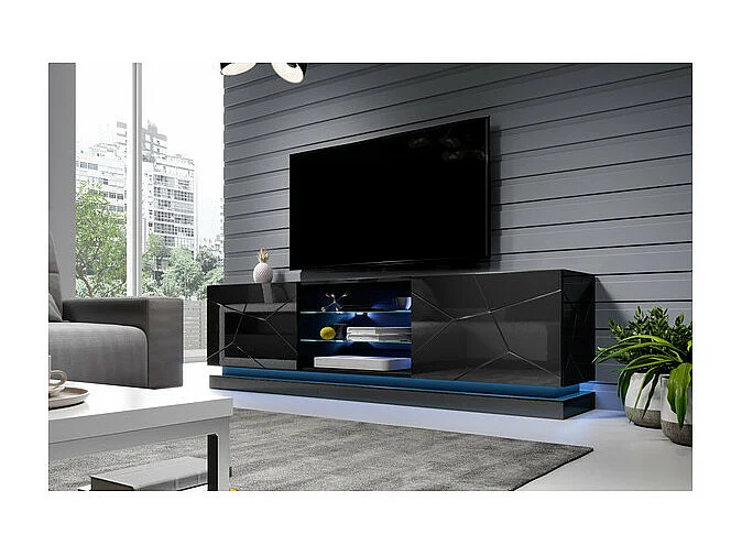 Supporto TV Clost 200 cm nero LED - Senza LED