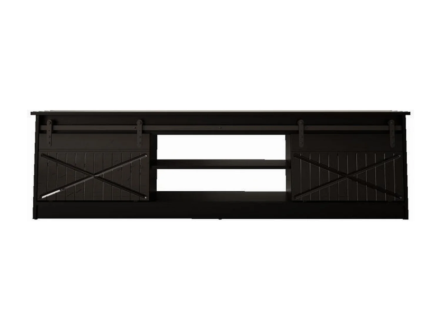 Meuble TV design noir 200 cm Hexa