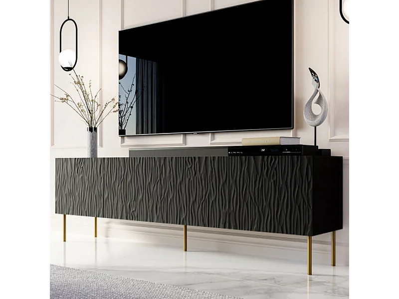 Porta TV di design 190 cm nero opaco Mokt