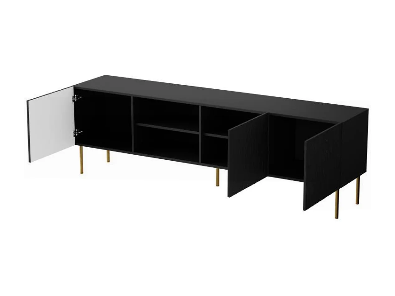 Soporte de TV de diseño Mokt negro mate de 190 cm