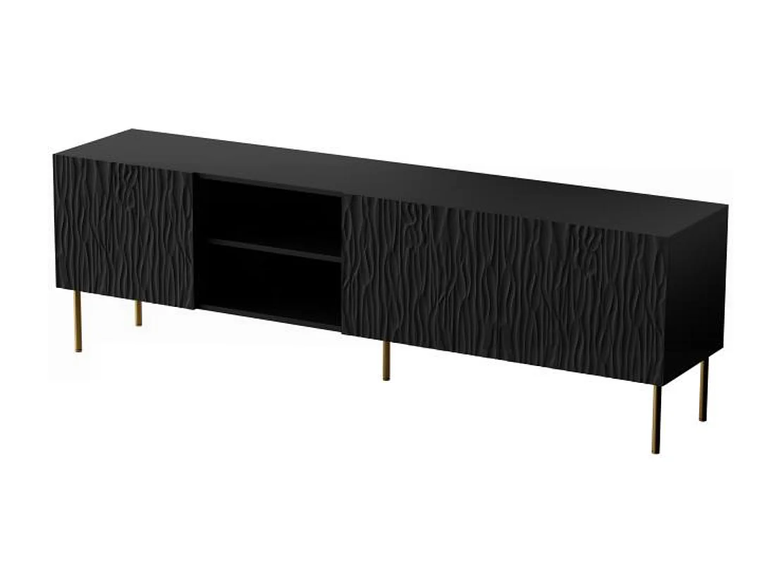 Meuble TV design noir mat 190 cm Mokt