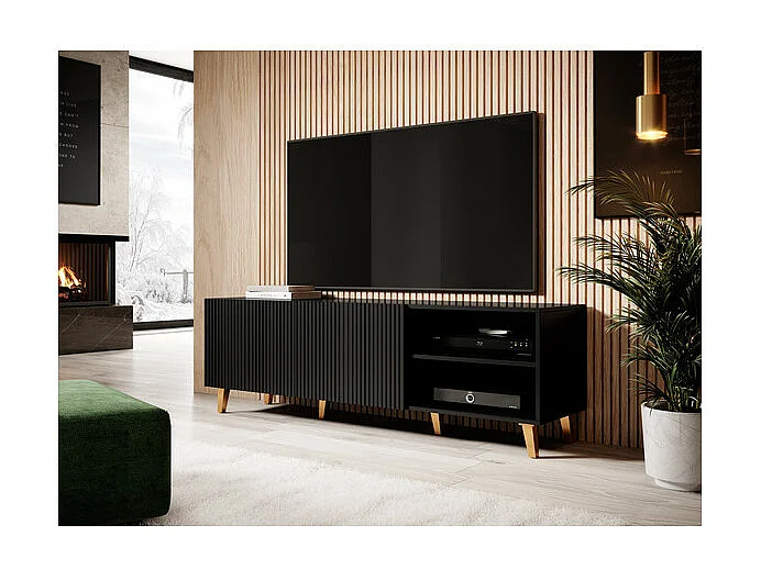 Porta TV di design Gustave 150 cm nero