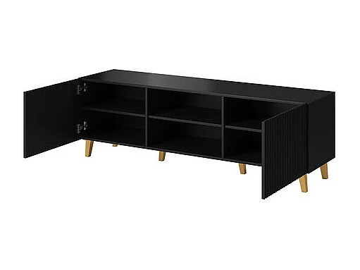 Mueble de TV de diseño Gustave 150 cm negro