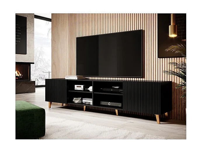 Porta TV di design Gustave 200 cm nero