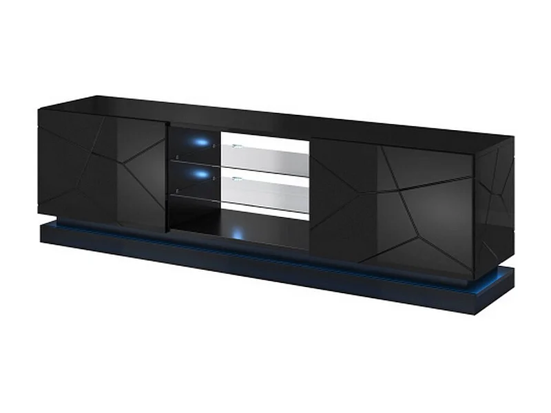 Supporto TV Clost 200 cm nero a LED - Con LED