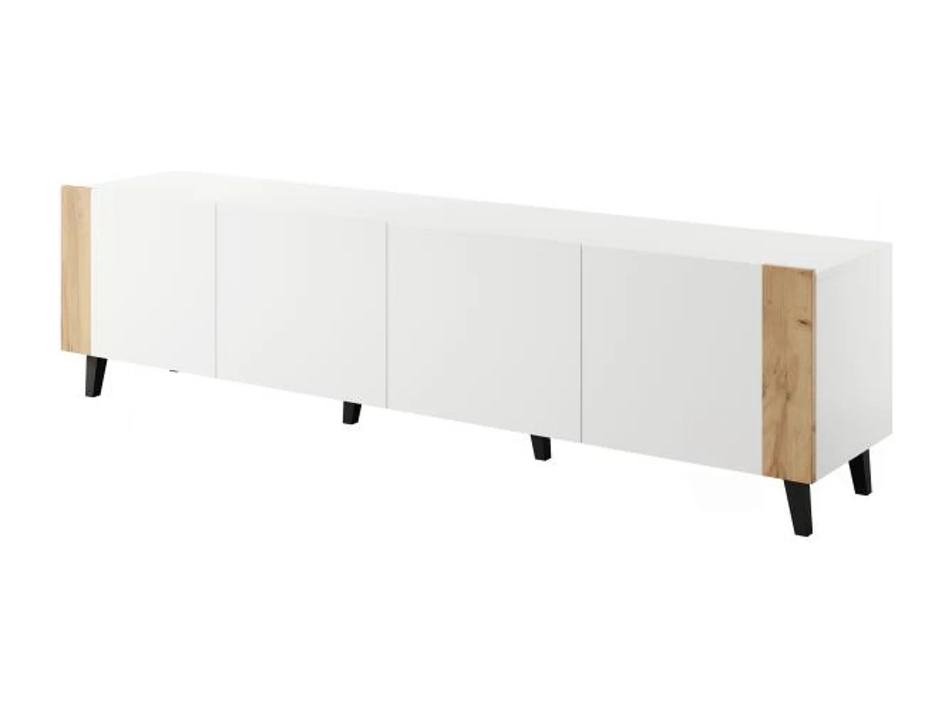 Mueble TV de diseño Tempo blanco mate + madera 200 cm