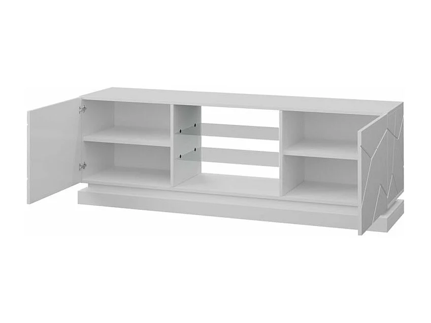 Meuble TV blanc design 160 cm à LED Clost - Avec LED